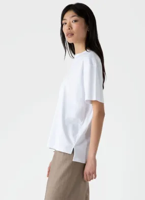 Mock Neck Haevyweight T Shirt - White