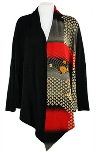 Moonlight - Asymmetric Hem, Geometric Side Pattern, Asian Themed Jacket