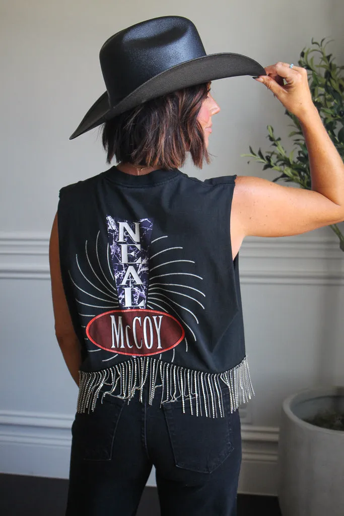 Neal McCoy Cropped Rhinestone Fringe Tank