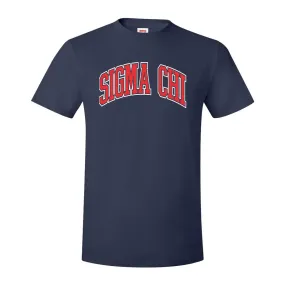 New! Sigma Chi Navy Varsity Short Sleeve Tee