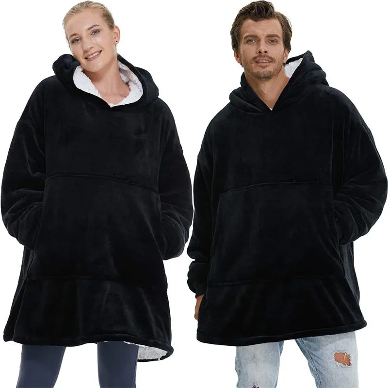 Oversized Hoodie Sweatshirts Women Blanket with Sleeves Winter Hooded Fleece Sweatshirts Giant TV Blanket Damska Sudadera Mujer