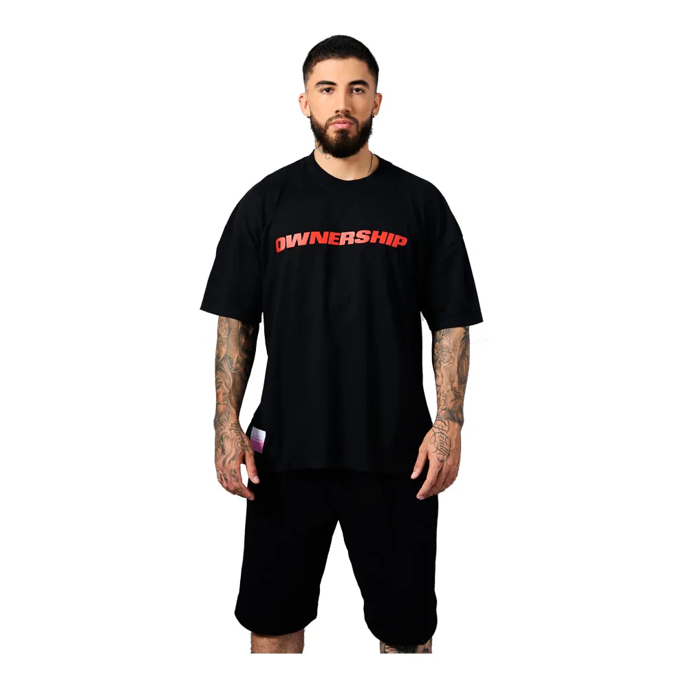 Ownership Men's Solid T-Shirt - Black & Red