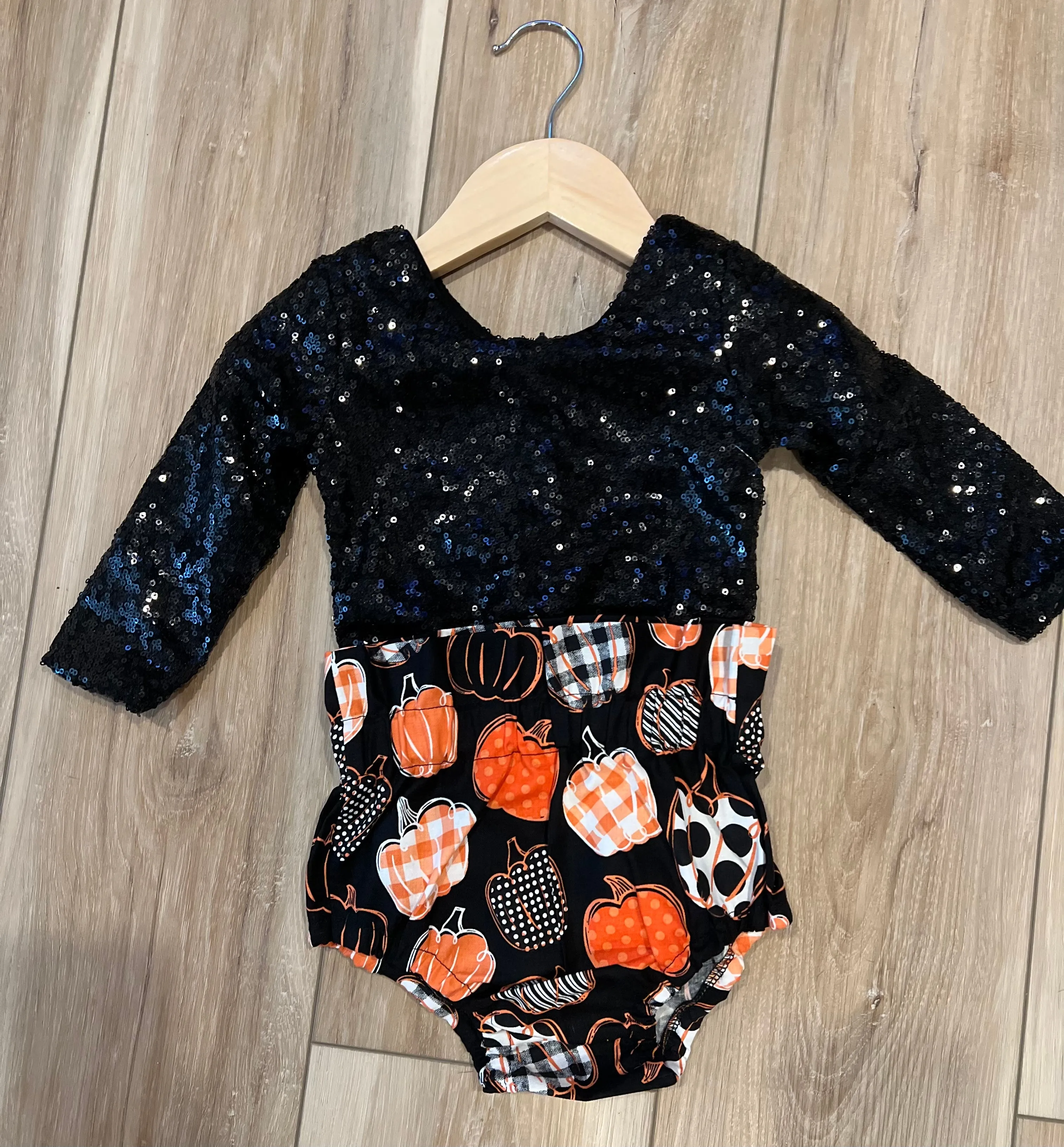 Pattern Pumpkin Halloween Baby Bloomers