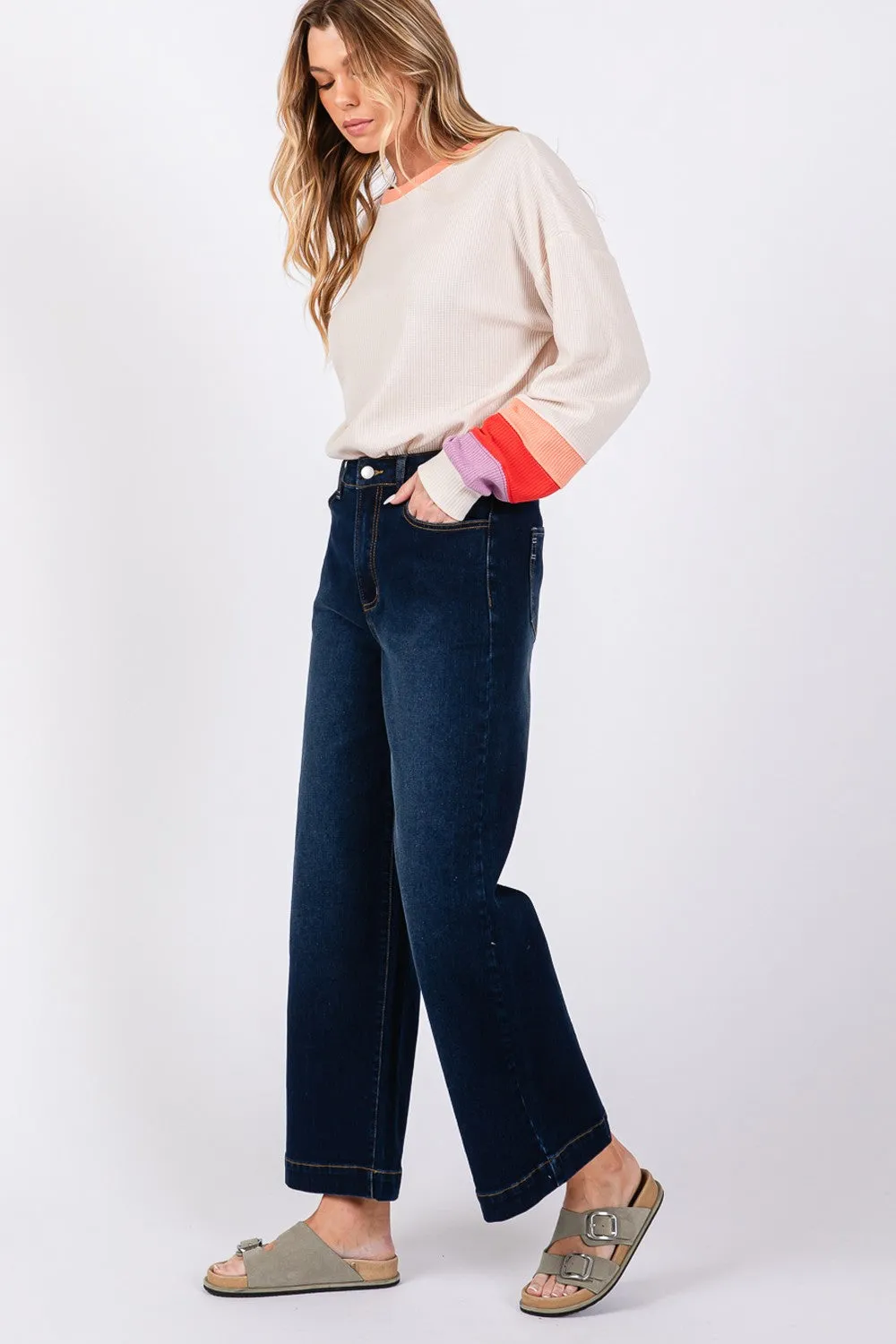 SAGE   FIG High Waist Wide Leg Jeans