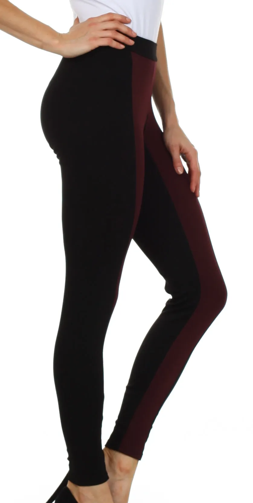 Sakkas Contrast Stripe Fashion Leggings