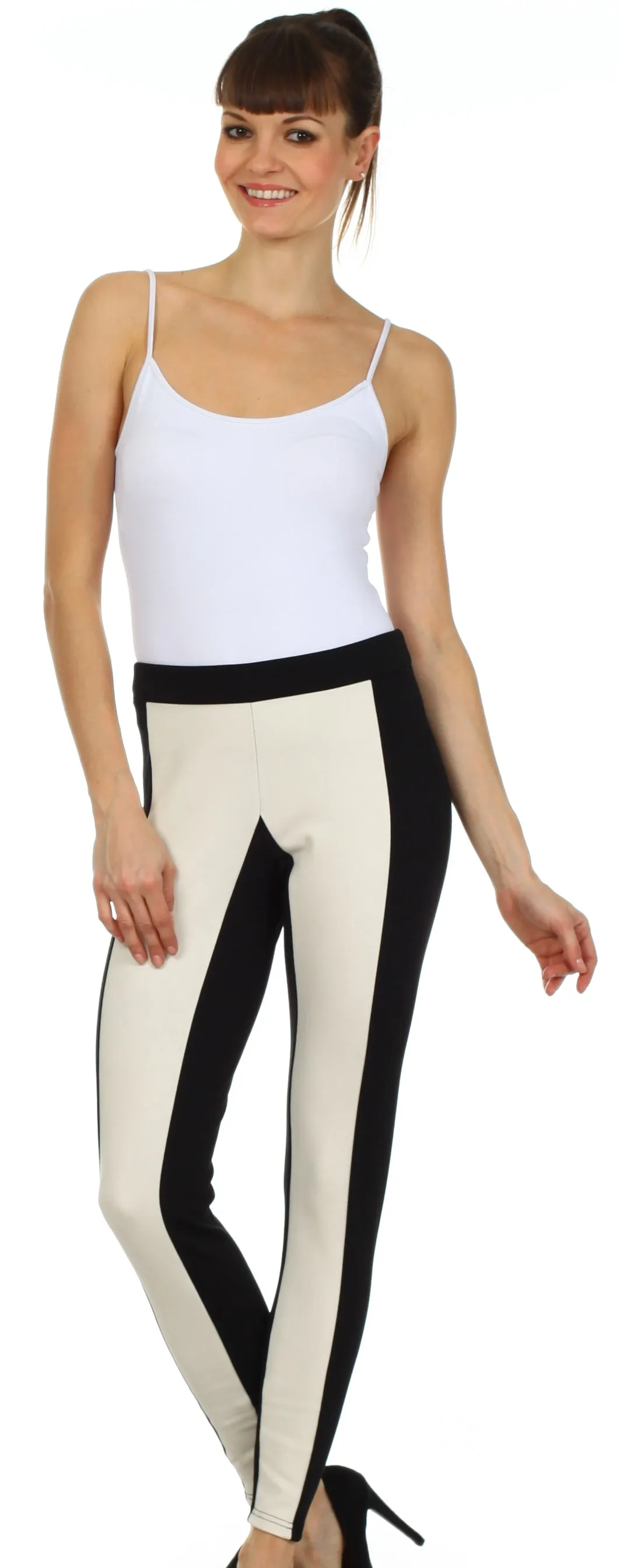 Sakkas Contrast Stripe Fashion Leggings