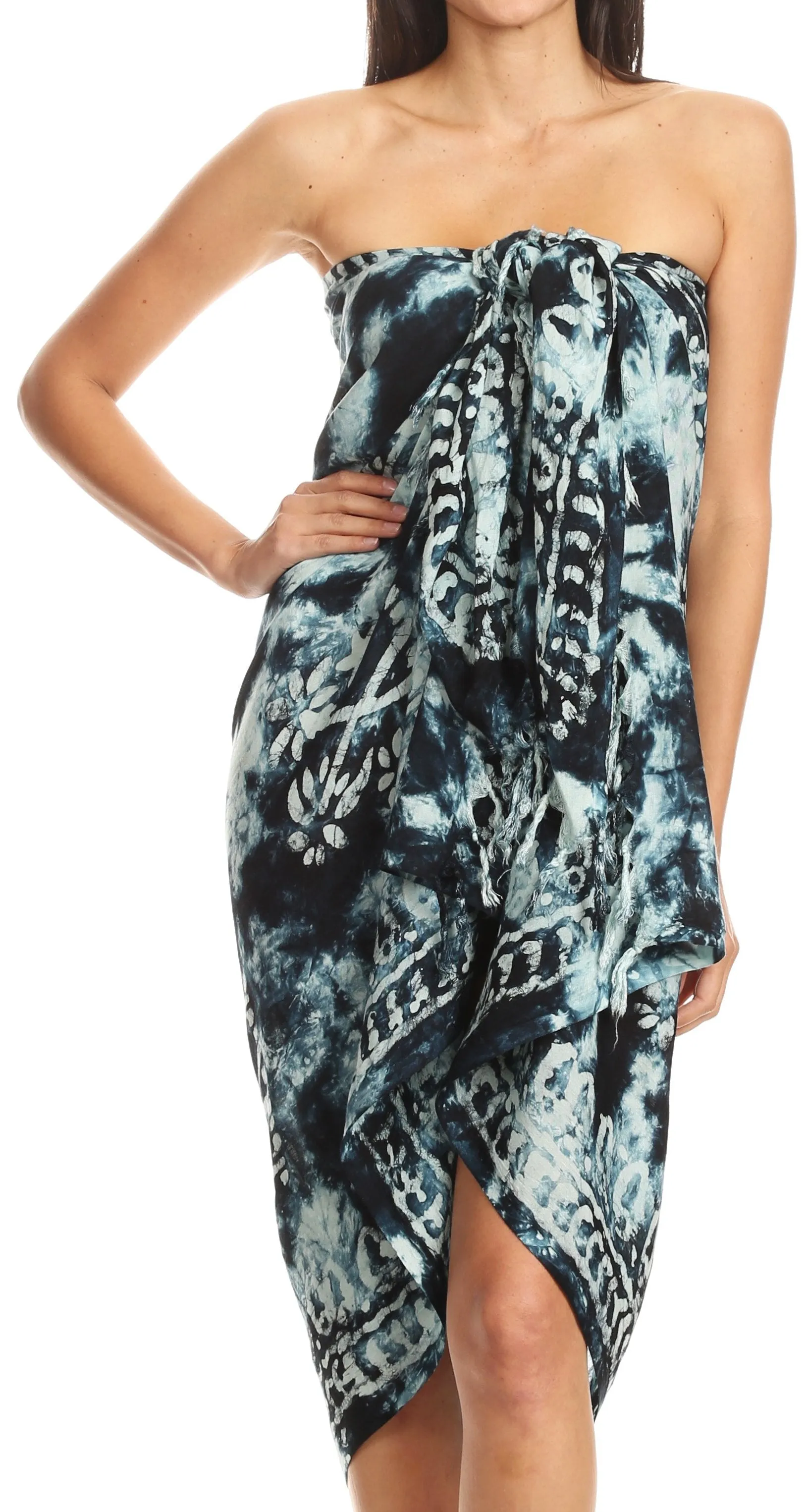 Sakkas Lygia Women's Summer Floral Print Sarong Swimsuit Cover up Beach Wrap Skirt