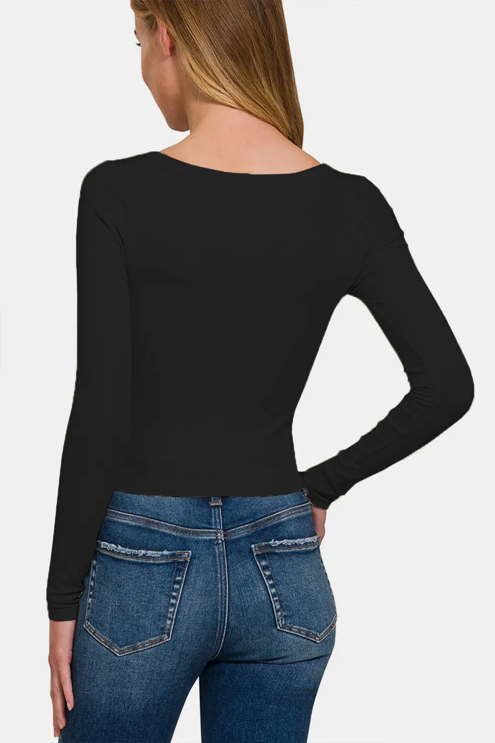 Scoop Neck Long Sleeve T-Shirt