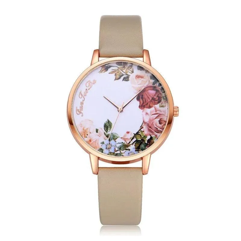 Simple White Floral Watch