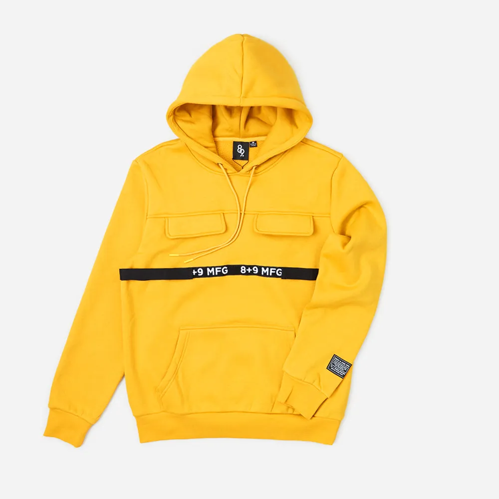 Strapped Up Skinny Fleece Hoodie Mustard