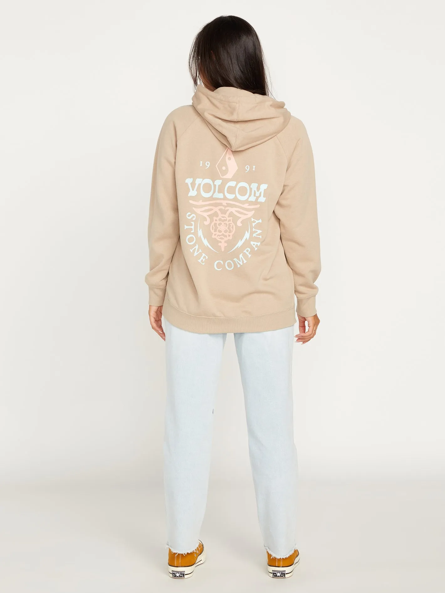 Truly Stoked Boyfriend Pullover Hoodie - Taupe