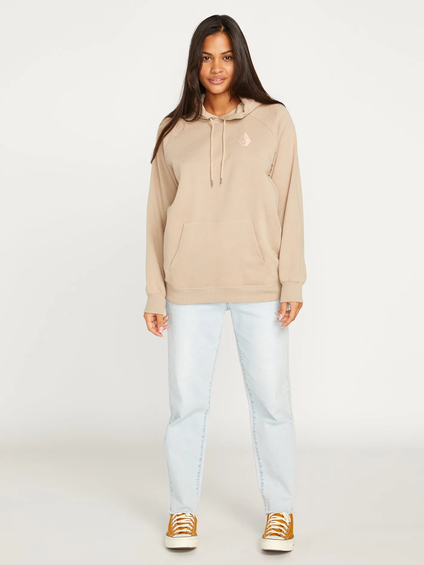 Truly Stoked Boyfriend Pullover Hoodie - Taupe