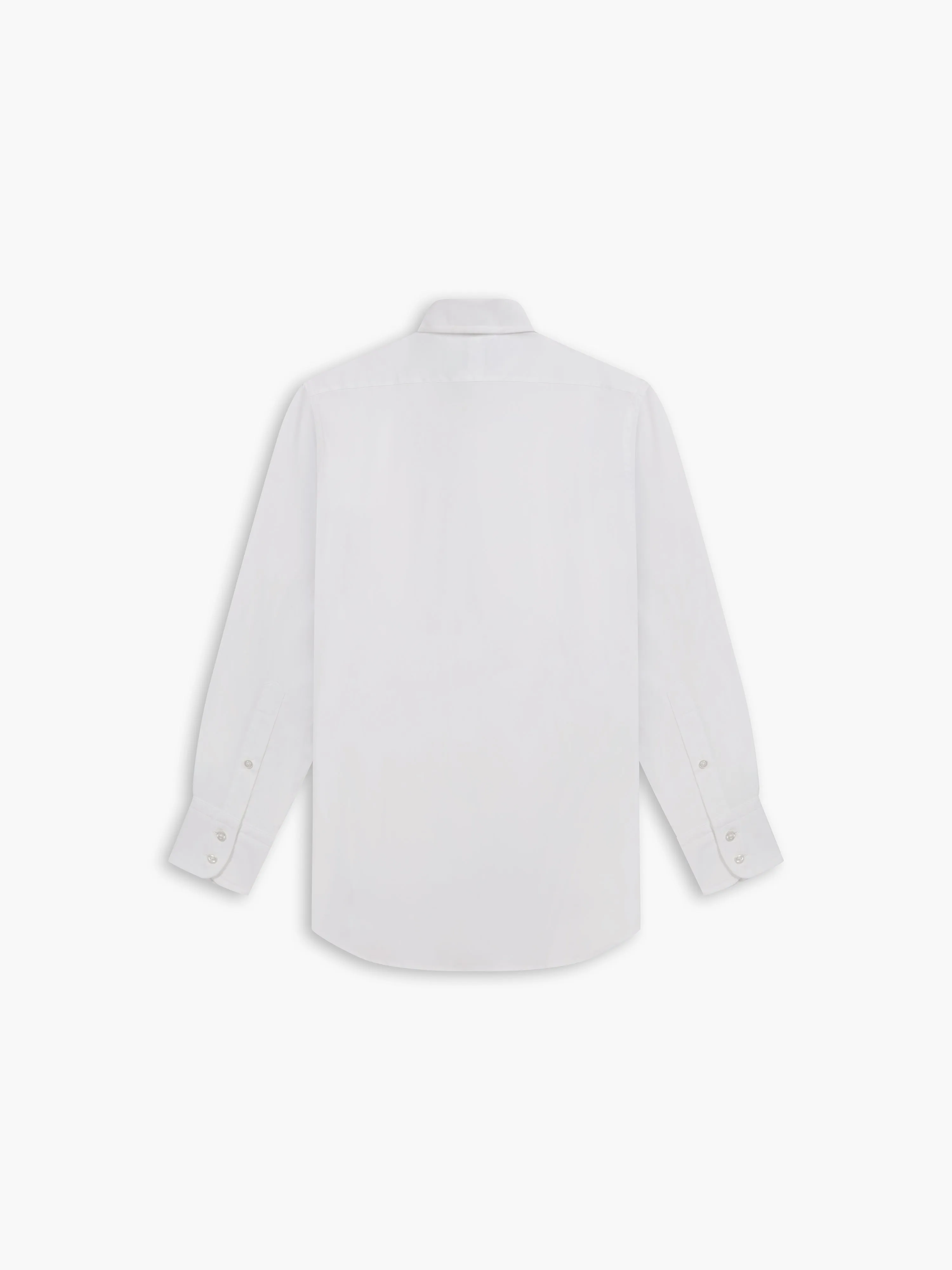 White Poplin Stretch Fitted Single Cuff Cutaway Collar Shirt